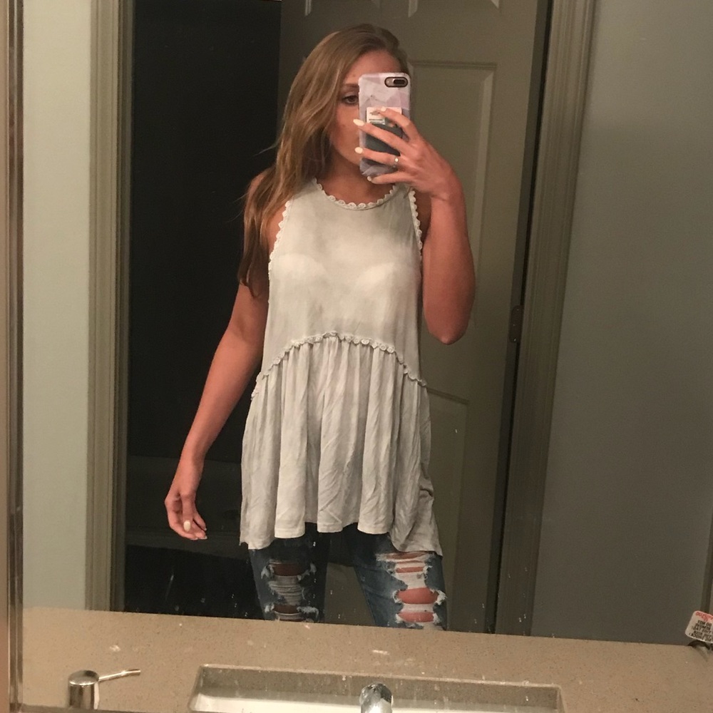 white/gray tank top by POL
